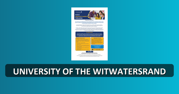 Wits Future Research Leaders—2026—Fellowship