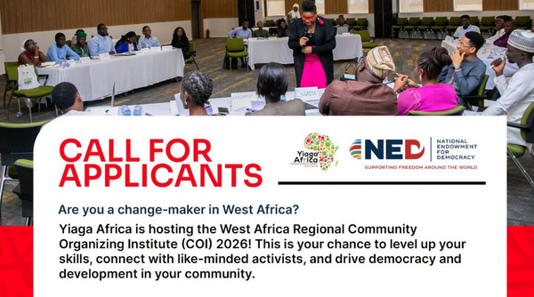 Yiaga Africa Regional Community Organizing Institute 2026 — Fully funded